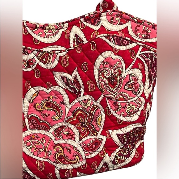 Vera Bradley Quilted Rosie Posie Red Heart Tote Bag/Purse - Picture 7 of 12